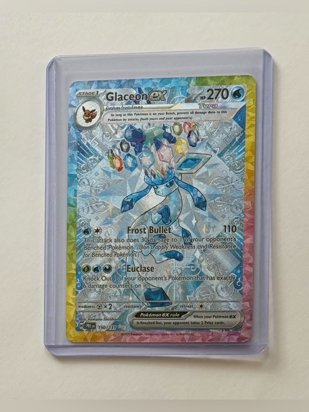 Pokémon Glaceon EX Card Sir Prismatic Evolutions 150/131 Fan Art DIY Custom Card